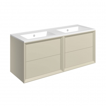 Signature Verge Wall Hung 4-Drawer Vanity Unit with Thin Edge Basin 1210mm Wide 0TH - Matt Cotton