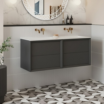 Signature Verge 1200mm 4-Drawer Wall Hung Vanity Unit with Basin