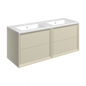 Signature Verge Wall Hung 4-Drawer Vanity Unit with Thin Edge Basin 1210mm Wide 2TH - Matt Cotton