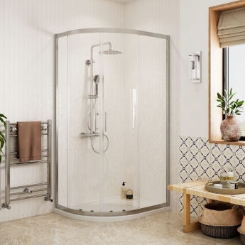 Signature Verve 2-Door Easy-Fit Offset Quadrant Shower Enclosure - 6mm Glass