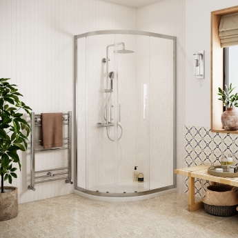 Signature Verve Easy-Fit 2-Door Offset Quadrant Enclosure with Tray 1000mm x 800mm LH - 6mm Glass | Product Image