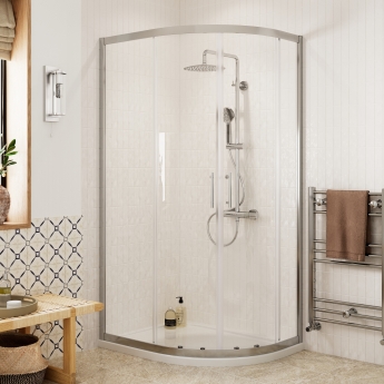 Signature Verve 2-Door Easy-Fit Offset Quadrant Shower Enclosure with Tray - 6mm Glass | Product Image