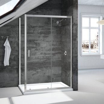 Merlyn Vivid Boost Loft Sliding Door Rectangular Shower Enclosure - 6mm Glass