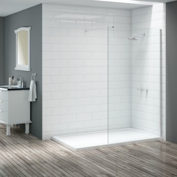 Merlyn Vivid Wet Room Screen with Stabilising Bar 1000mm Wide - 8mm Glass