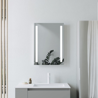 Signature Violet Front-Lit LED Bathroom Mirror with Demister Pad 800mm H x 600mm W