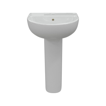 Signature Zen Basin and Full Pedestal 550mm Wide - 1 Tap Hole | Product Image