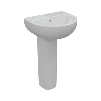 Signature Zen Basin and Full Pedestal 550mm Wide - 1 Tap Hole | Product Image