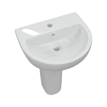 Signature Zen Basin and Full Pedestal 550mm Wide - 1 Tap Hole | Product Image