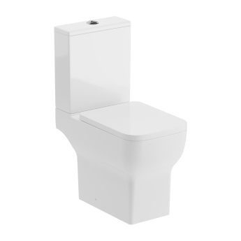 Signature Zen Rimless Close Coupled Open Back Toilet with Push Button Cistern - Soft Close Seat | Product Image