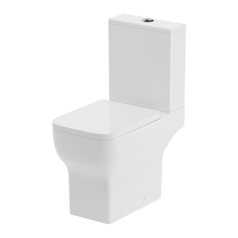 Signature Zen Rimless Close Coupled Open Back Toilet with Push Button Cistern - Soft Close Seat | Product Image