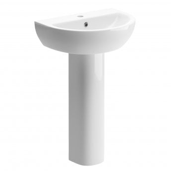 Signature Zeus Basin and Full Pedestal 550mm Wide - 1 Tap Hole