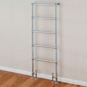 S4H Cleves Floor Mounted Heated Towel Rail 1548mm H x 598mm W - Chrome