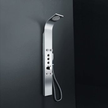 Delphi Eiffel Thermostatic Mirrored Shower Tower Wall Mounted - Chrome