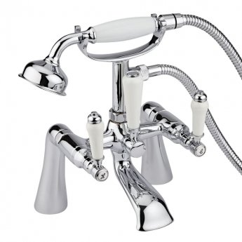 Delphi Henbury KB Bath Shower Mixer Tap with Shower Kit Pillar Mounted - Chrome