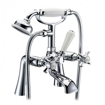 Delphi Henbury KC Bath Shower Mixer Tap with Shower Kit Pillar Mounted - Chrome