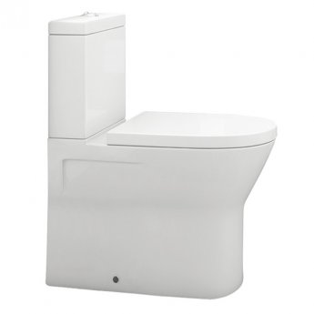 Delphi Marbella Fully Back to Wall Comfort Height Rimless Close Coupled Toilet with Cistern - Wrap Over Seat