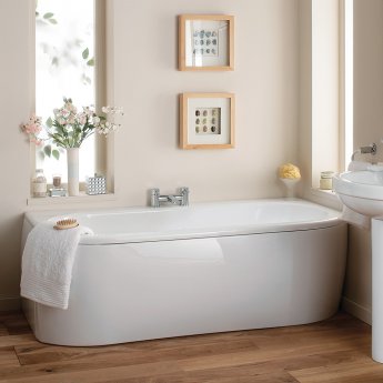 Delphi Curved Double Ended Back to Wall Bath 1700mm x 800mm - 0 Tap Hole
