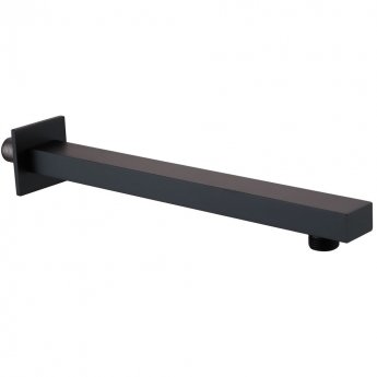 Delphi Square Wall Mounted Shower Arm 300mm Length - Black