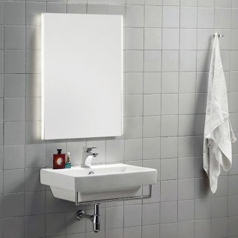 Delphi Padua LED Strip Bathroom Mirror with Demister Pad 800mm H x 600mm W