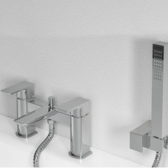 Delphi Studio D Bath Shower Mixer Tap with Shower Kit - Chrome