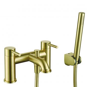 Delphi Studio G Bath Shower Mixer with Shower Kit - Brushed Brass