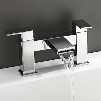 Delphi Studio QB Waterfall Bath Filler Tap Pillar Mounted - Chrome