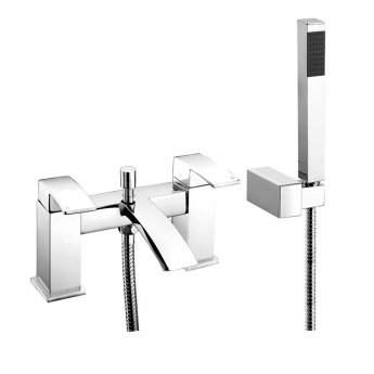 Delphi Tec Studio SC Bath Shower Mixer Tap with Shower Kit Pillar Mounted - Chrome