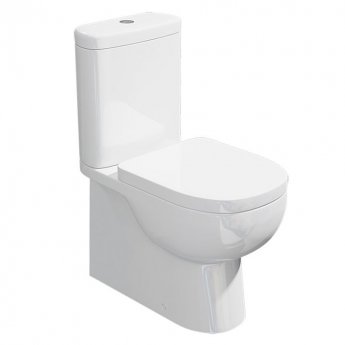 Delphi Tilly Back To Wall Close Coupled Toilet with Push Button Cistern - Soft Close Seat