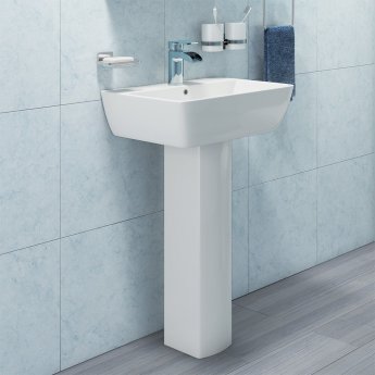 Delphi Valencia Basin and Full Pedestal 600mm Wide - 1 Tap Hole