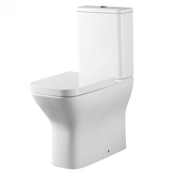 Delphi Versa Closed Back Comfort Height Rimless Close Coupled Toilet with Push Button Cistern - Soft Close Seat
