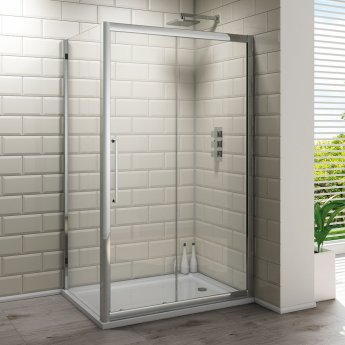 Delphi Vodas 8 Framed Sliding Shower Door 1400mm Wide - 8mm Glass