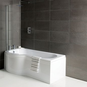 Delphi Zeya P-Shaped Standard Shower Bath 1700mm x 750/850mm - Left Handed