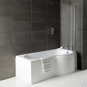Delphi Zeya P-Shaped Premier Shower Bath 1700mm x 750/850mm - Right Handed