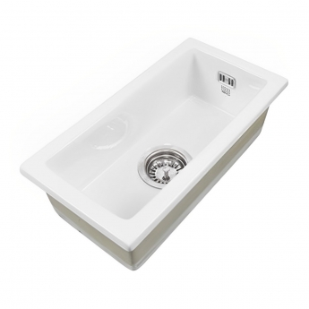 The 1810 Company Argilla 1 Bowl Fireclay Kitchen Sink 250mm Wide - White