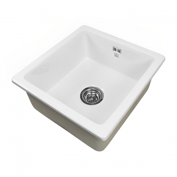 The 1810 Company Argilla 1 Bowl Fireclay Kitchen Sink 450mm Wide - White