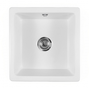The 1810 Company Argilla 1 Bowl Fireclay Kitchen Sink 450mm Wide - White