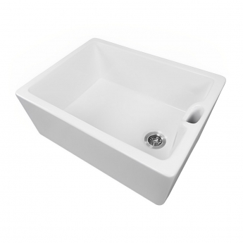 The 1810 Company Argilla 1 Bowl Fireclay Kitchen Sink 595mm Wide - White