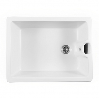 The 1810 Company Argilla 1 Bowl Fireclay Kitchen Sink 595mm Wide - White