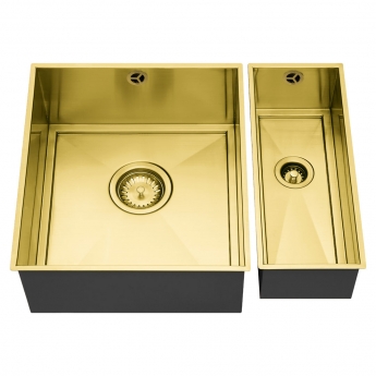 The 1810 Company Axixuno 355/150U 2.0 Bowl Undermount Kitchen Sink - Gold Brass | Product Image