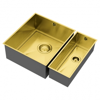 The 1810 Company Axixuno 355/150U 2.0 Bowl Undermount Kitchen Sink - Gold Brass | Product Image