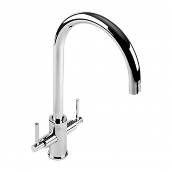 The 1810 Company Curvato Slim Lever Curved Spout Kitchen Sink Mixer Tap - Chrome