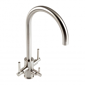The 1810 Company Curvato Trio Water Filter Kitchen Sink Mixer Tap - Brushed Steel
