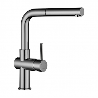 The 1810 Company Davanti Kitchen Sink Mixer Tap with Pull-Out Spray - Brushed Steel | Product Image