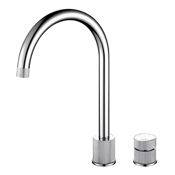 The 1810 Company Finire 2 Hole Design Kitchen Sink Mixer Tap - Brushed Steel