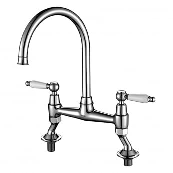 The 1810 Company Moulins Classic 2 Hole Design Kitchen Sink Mixer Tap - Chrome