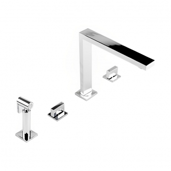 The 1810 Company Novanta 4 Hole Design Kitchen Sink Mixer Tap - Chrome