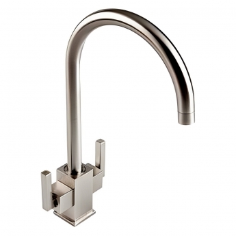 The 1810 Company Ruscello Square Body Kitchen Sink Mixer Tap - Brushed Steel