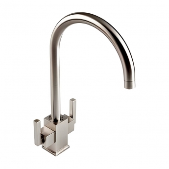 The 1810 Company Ruscello Square Body Kitchen Sink Mixer Tap - Brushed Steel