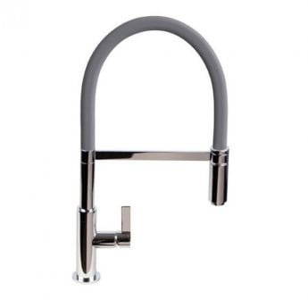 The 1810 Company Spirale Chrome Spout Sink Mixer Tap with Flexible Hose - Anthracite