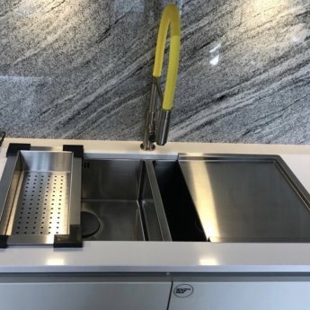 The 1810 Company Spirale Chrome Spout Sink Mixer Tap with Flexible Hose - Yellow